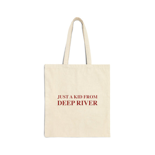 Just a kid from Deep River Cotton Canvas Tote Bag