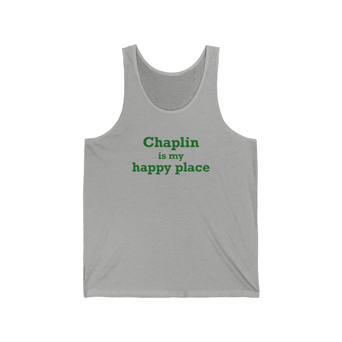 Chaplin is My Happy Place Unisex Jersey Tank Top