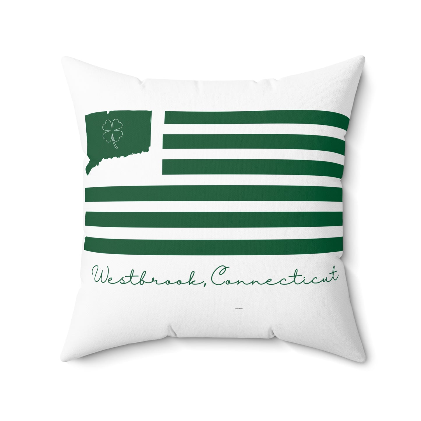 Westbrook Connecticut St. Patrick’s Day Flag Spun Polyester Square Pillow