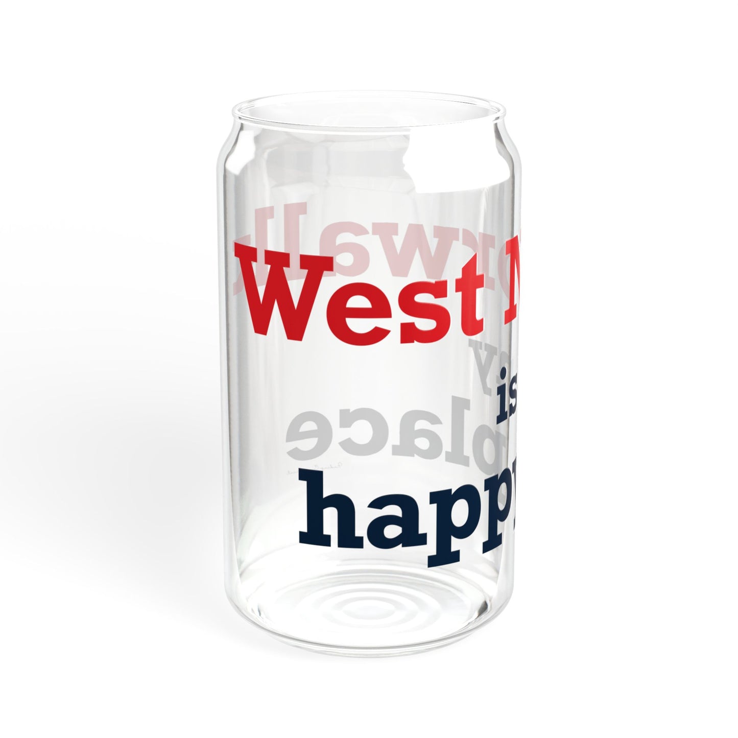 West Norwalk is My Happy Place Sipper Glass, 16oz