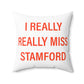 I Really Really Miss Stamford Spun Polyester Square Pillow