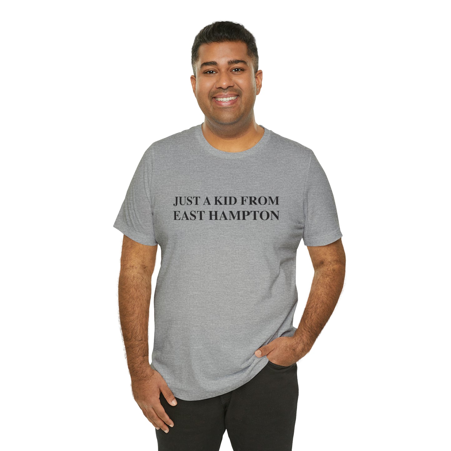 Just a kid from East Hampton Unisex Jersey Short Sleeve Tee