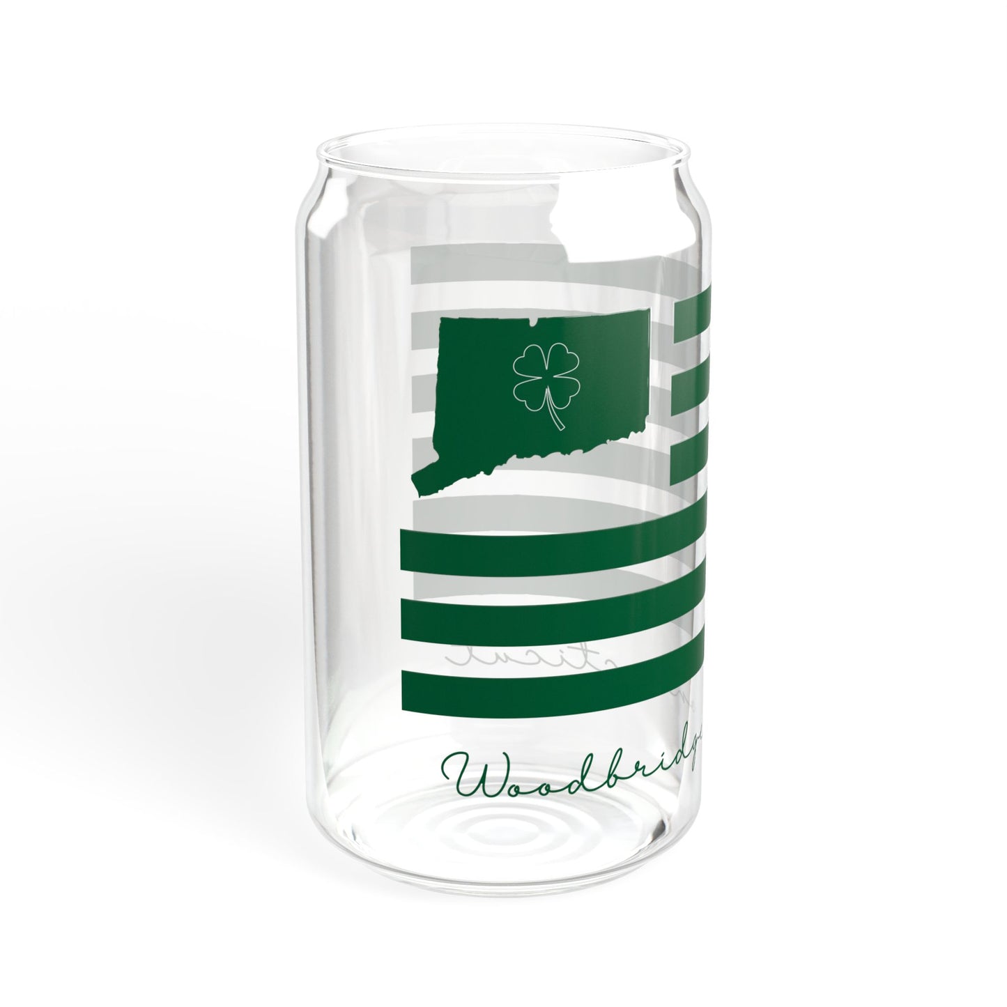 Woodbridge Connecticut St. Patrick’s Day Flag Sipper Glass, 16oz