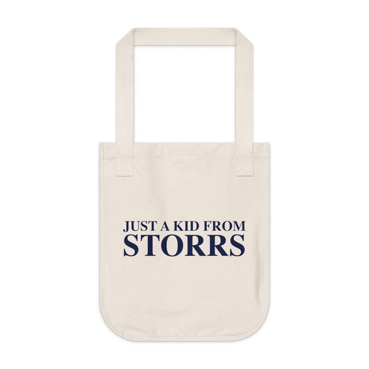 Just a kid from Storrs Organic Canvas Tote Bag