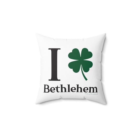 I Clover Bethlehem Spun Polyester Square Pillow