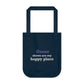 Goose Shows Are My Happy Place - Gray & Purple Organic Canvas Tote Bag