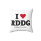 I Heart RDDG Spun Polyester Square Pillow