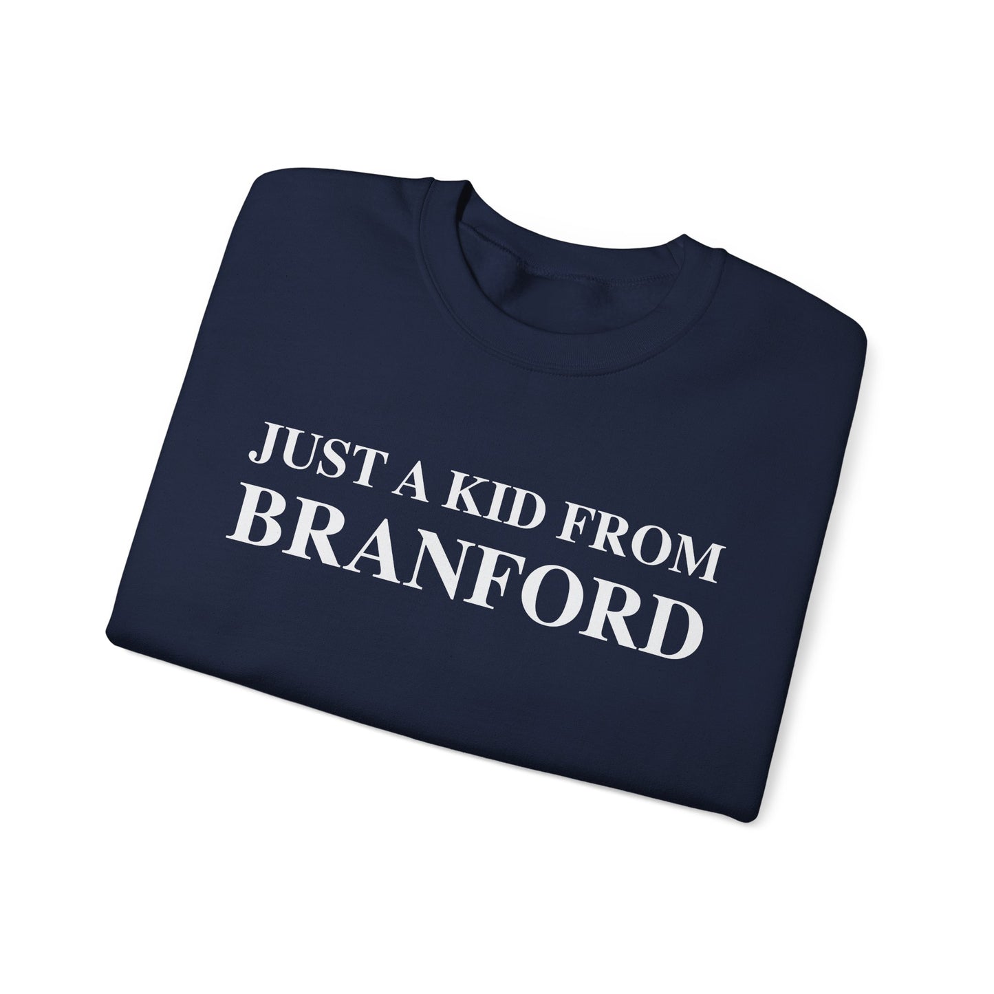 Just a kid from Branford Unisex Heavy Blend™ Crewneck Sweatshirt