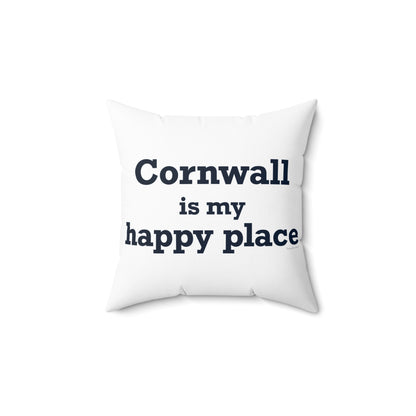 Cornwall is My Happy Place Polyester Square Pillow