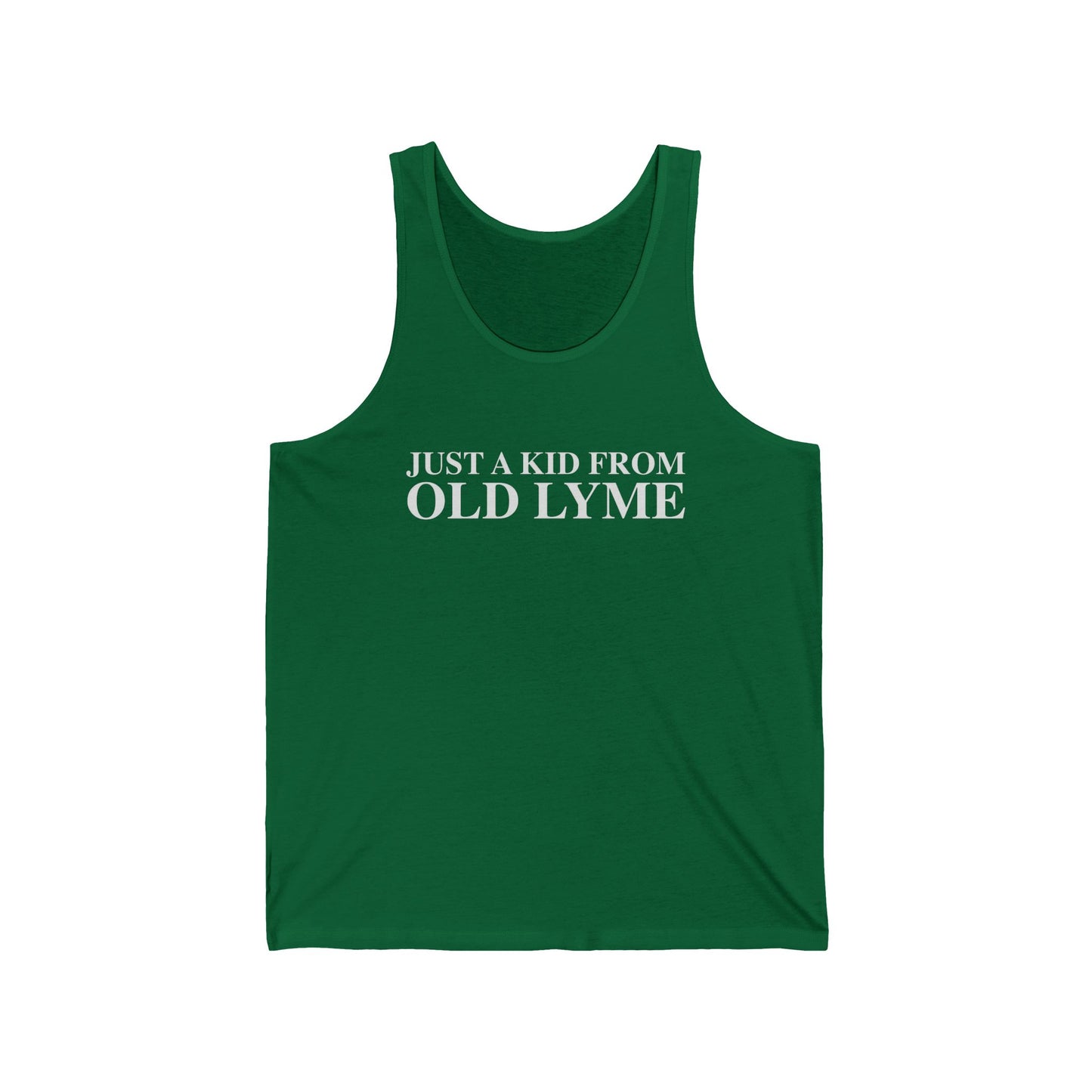 Just a kid from Old Lyme Unisex Jersey Tank Top