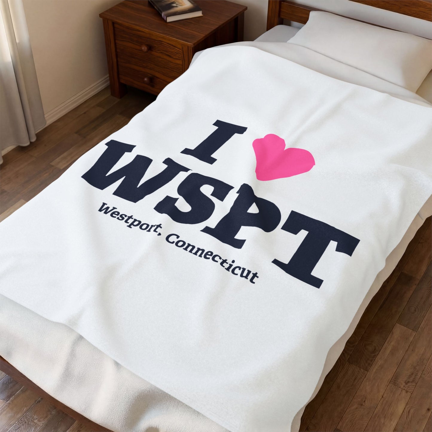 I Heart WSPT Velveteen Plush Blanket