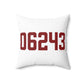 06243 Killingly  Connecticut Zip Code Spun Polyester Square Pillow