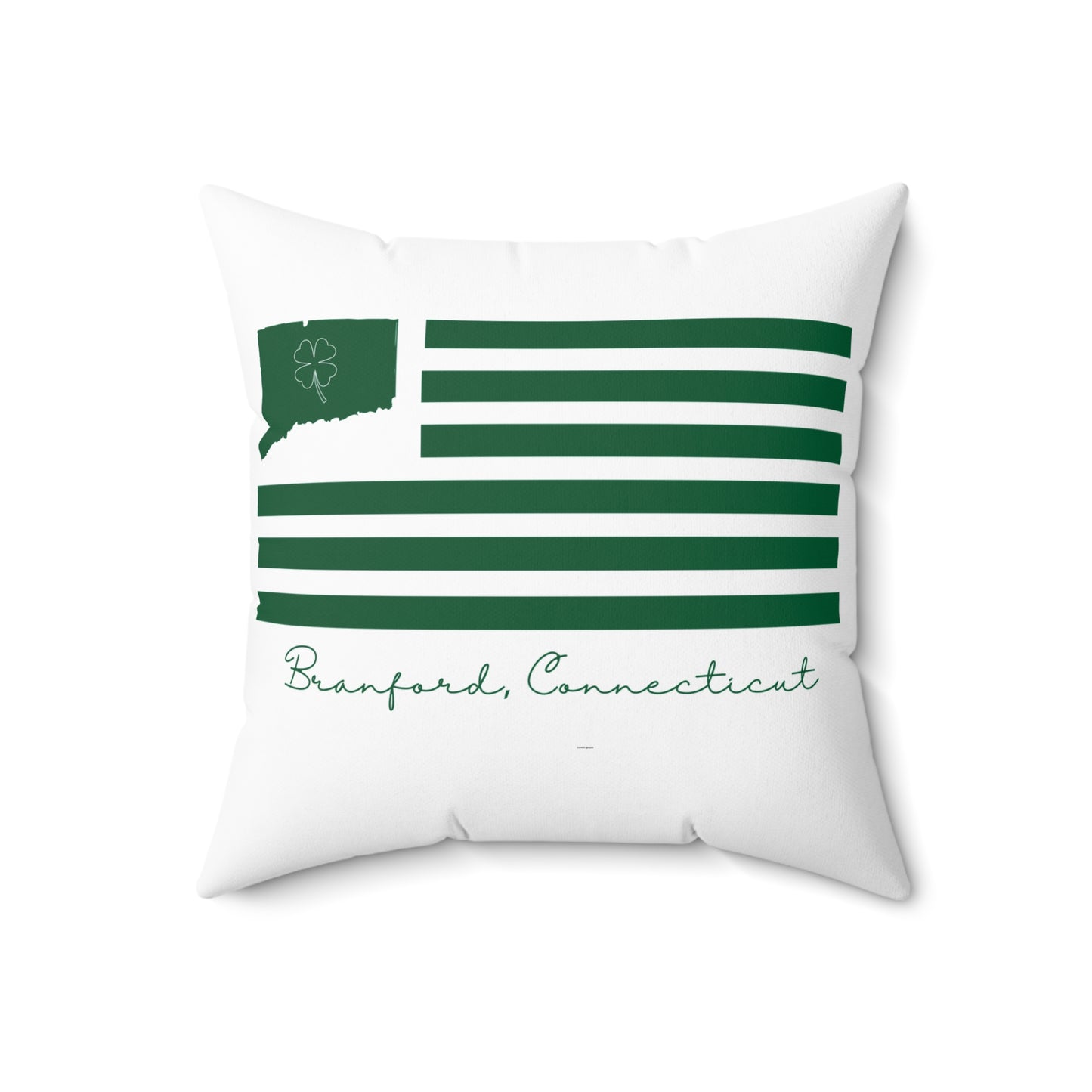 Branford Connecticut St. Patrick’s Day Flag Spun Polyester Square Pillow