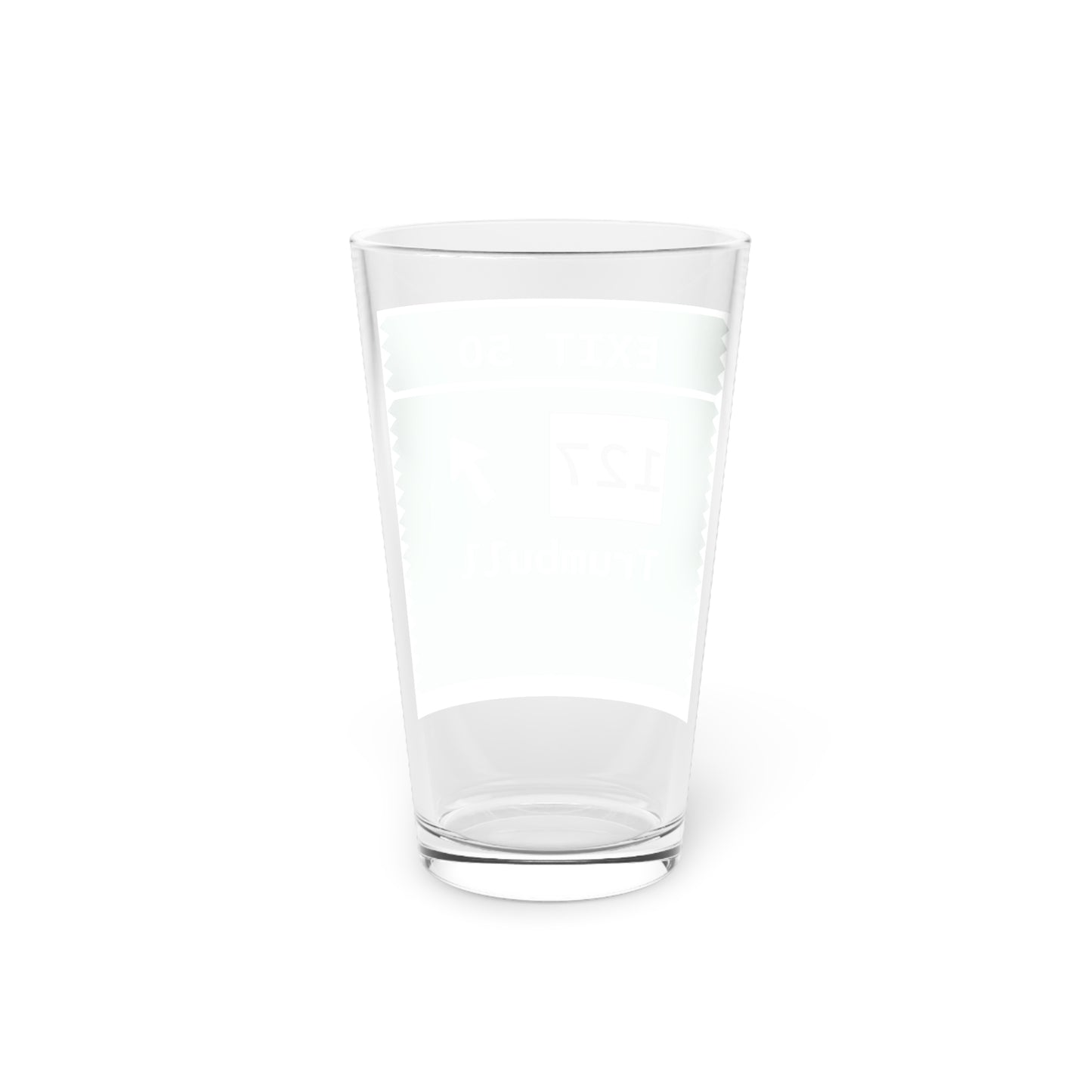 Vintage Merritt Parkway Exit 50 Sign Pint Glass, 16oz