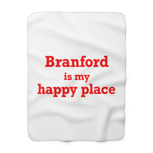 Branford is My Happy Place  Sherpa Fleece Blanket