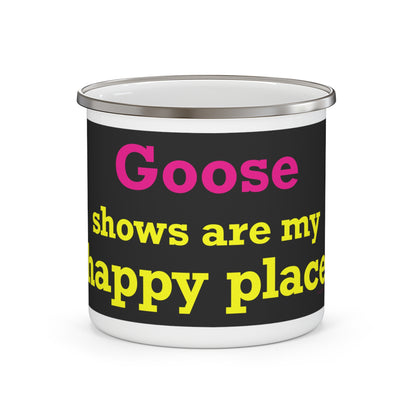 Goose Shows Are My Happy Place - Yellow & Pink Enamel Camping Mug
