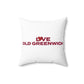 Love Old Greenwich Spun Polyester Square Pillow