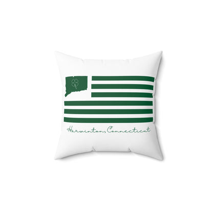 Harwinton Connecticut St. Patrick’s Day Flag Spun Polyester Square Pillow