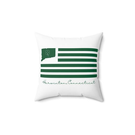 Harwinton Connecticut St. Patrick’s Day Flag Spun Polyester Square Pillow