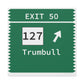 Vintage Merritt Parkway Exit 50 Sign Matte Canvas, Stretched, 1.25"