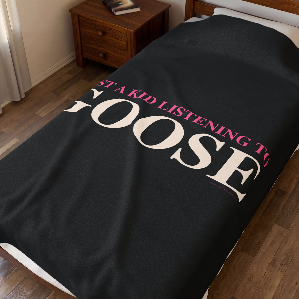 Copy of Just a kid listening to Goose  - Peach & Pink Velveteen Plush Blanket