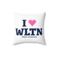 I Heart WLTN Spun Polyester Square Pillow