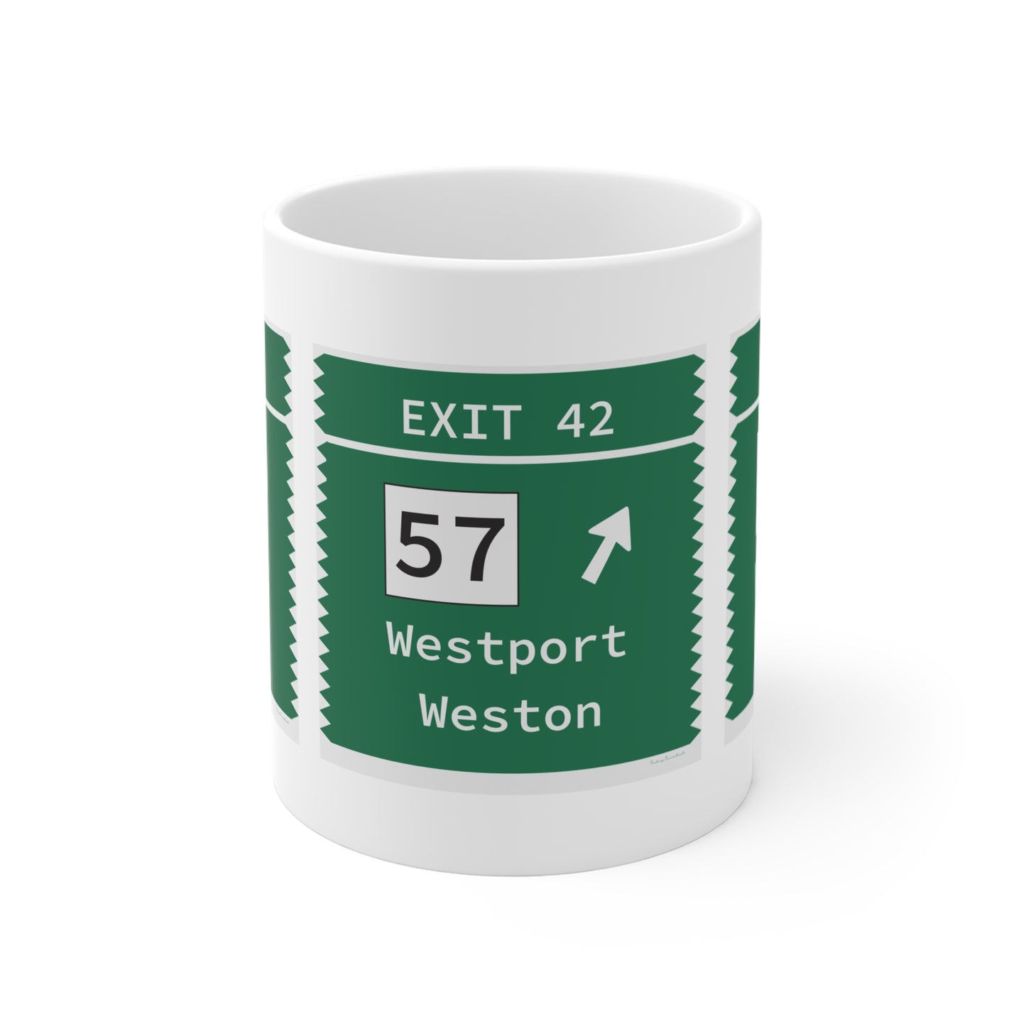 Vintage Merritt Parkway Exit 42 Sign Mug 11oz