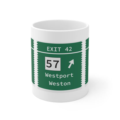 Vintage Merritt Parkway Exit 42 Sign Mug 11oz