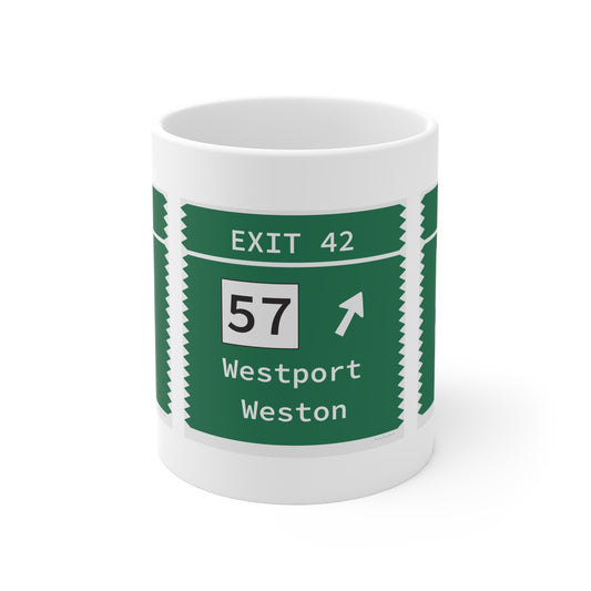 Vintage Merritt Parkway Exit 42 Sign Mug 11oz