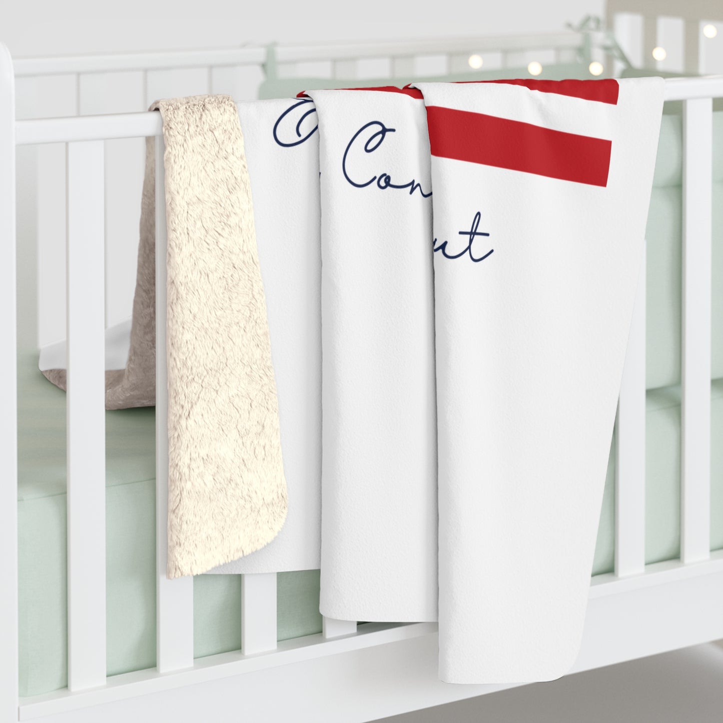 Easton Connecticut Flag Sherpa Fleece Blanket