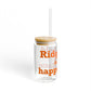 Ridgefield Is My Happy Place Sipper Glass, 16oz
