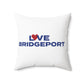 Love Bridgeport Spun Polyester Square Pillow