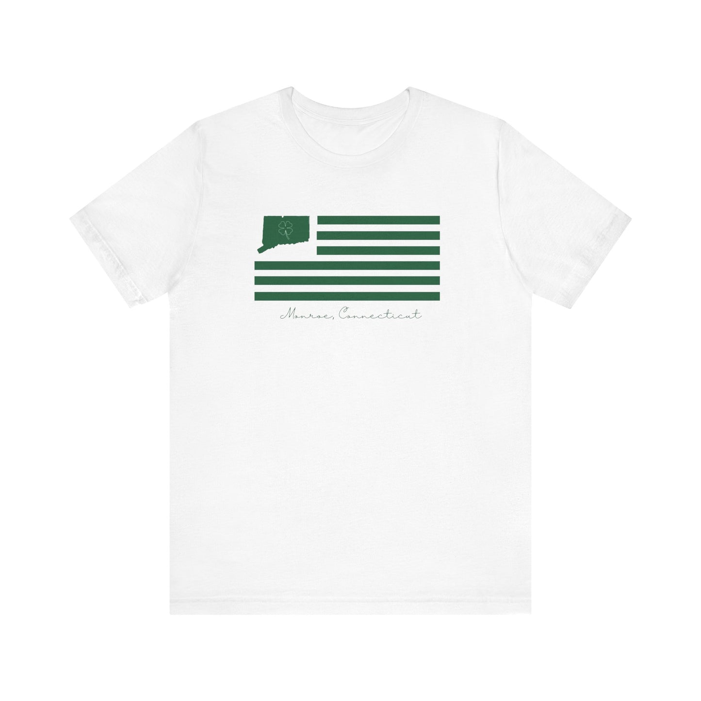 Monroe Connecticut St Patrick’s Day Flag Unisex Jersey Short Sleeve T-Shirt