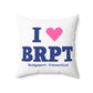 I Heart BRPT Spun Polyester Square Pillow