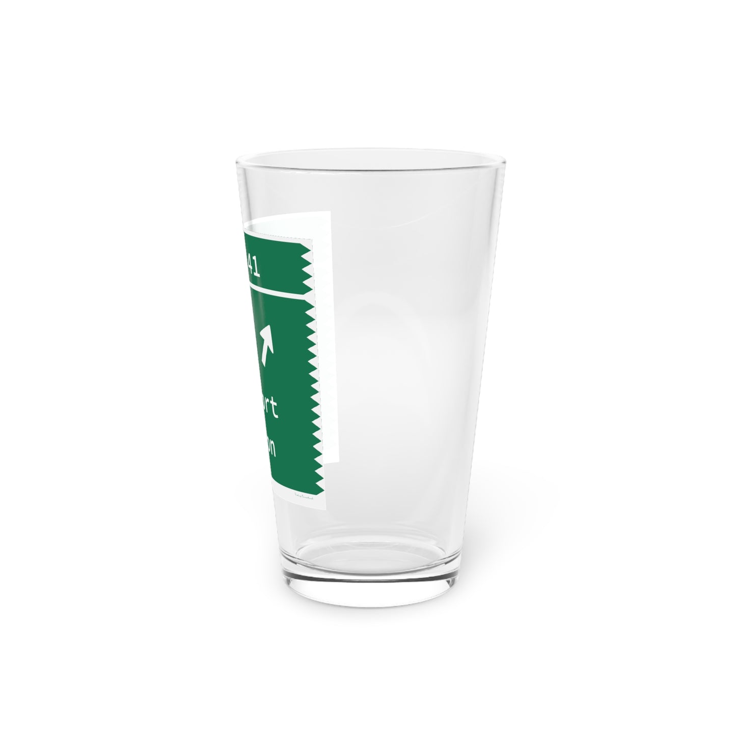 Vintage Merritt Parkway Exit 41 Sign Pint Glass, 16oz
