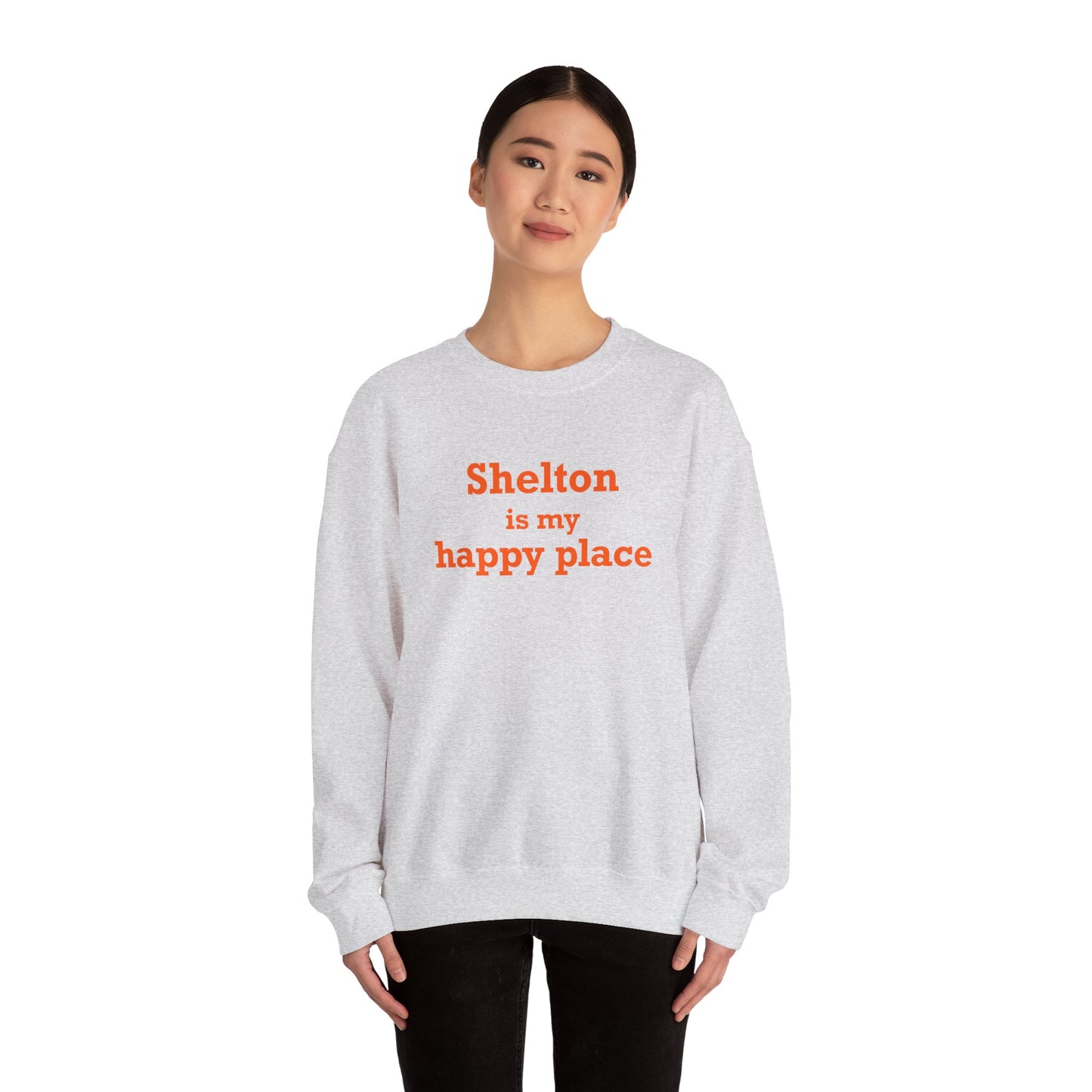 Shelton Is My Happy Place Unisex Heavy Blend™ Crewneck Sweatshirt
