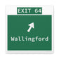 Vintage WCP Exit 64 Sign Matte Canvas, Stretched, 1.25"