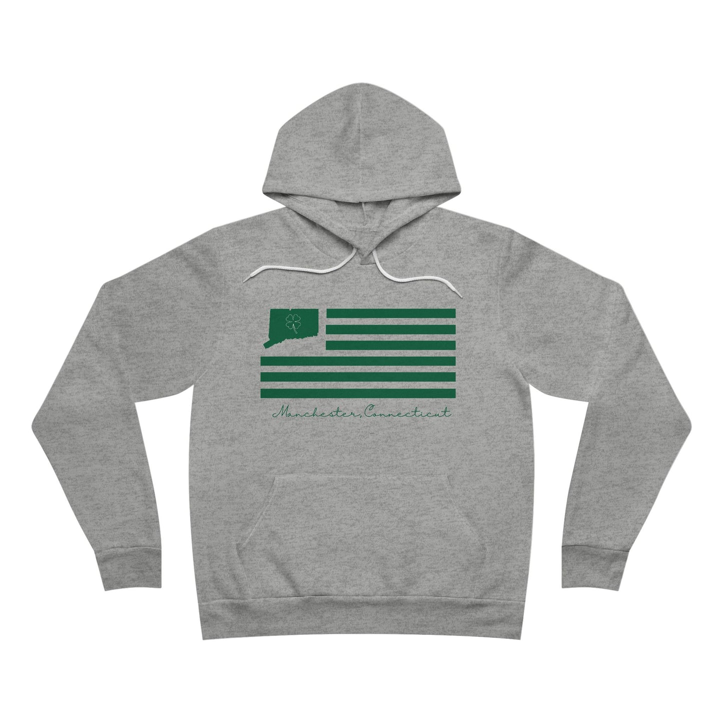 Manchester Connecticut St Patrick’s Day Flag Unisex Sponge Fleece Pullover Hoodie