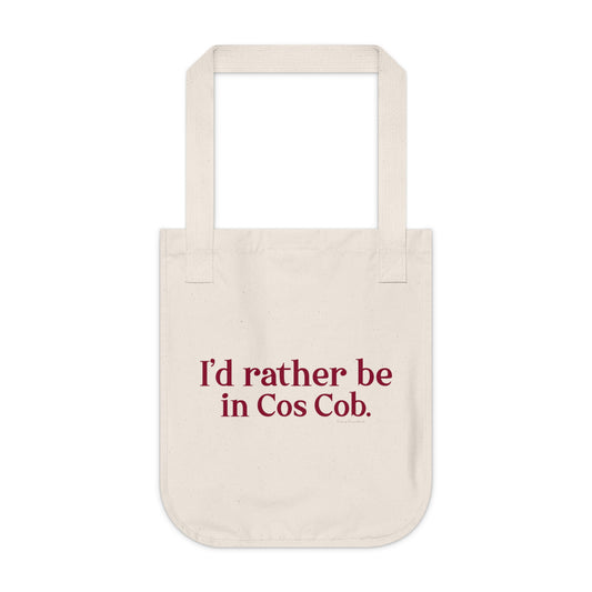 I’d rather be in Cos Cob Organic Canvas Tote Bag