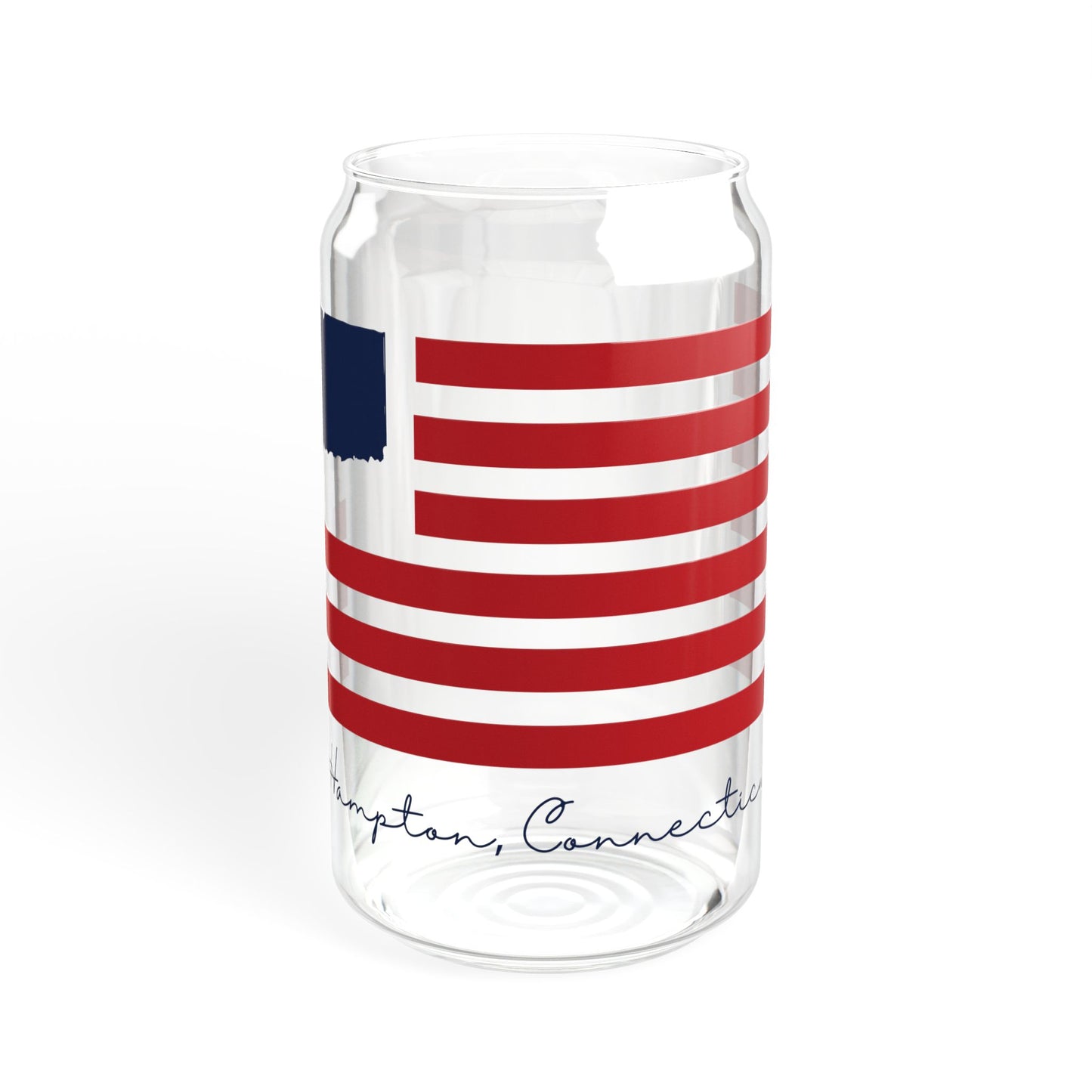 Hampton Connecticut Flag Sipper Glass, 16oz