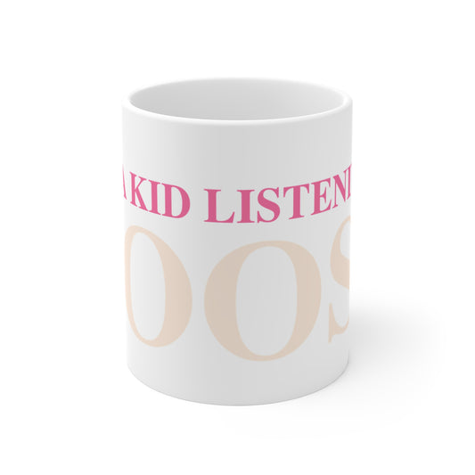 Just a kid Listening  to Goose - Peach & Pink Mug 11oz