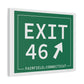 Vintage Exit 46 Merritt Parkway Sign Matte Canvas, Stretched, 1.25"