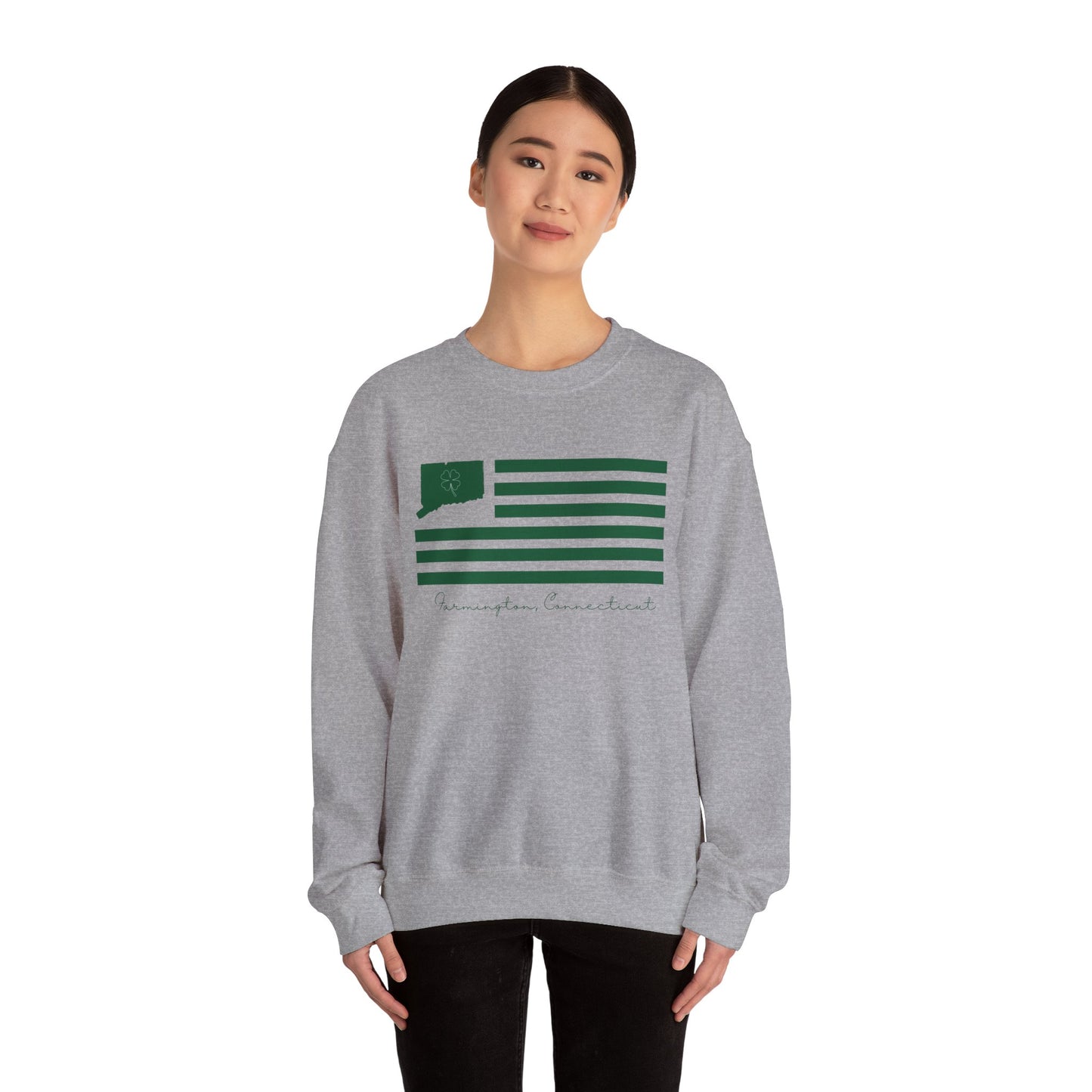 Farmington Connecticut St Patrick’s Day Flag Unisex Heavy Blend™ Crewneck Sweatshirt