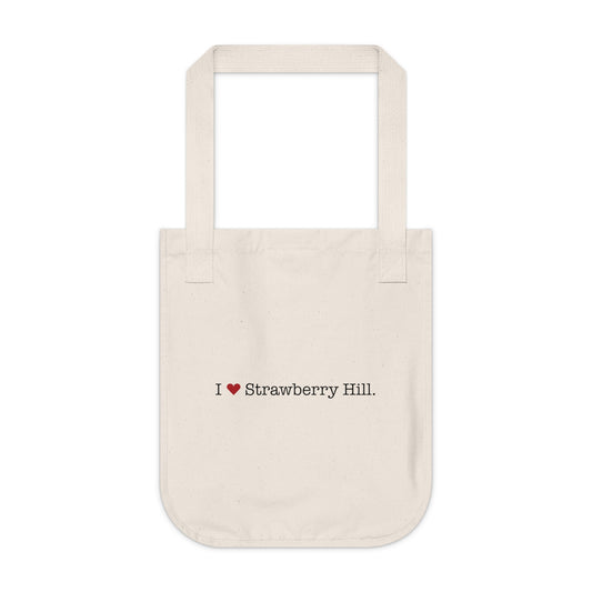 I Heart Strawberry Hill. Organic Canvas Tote Bag