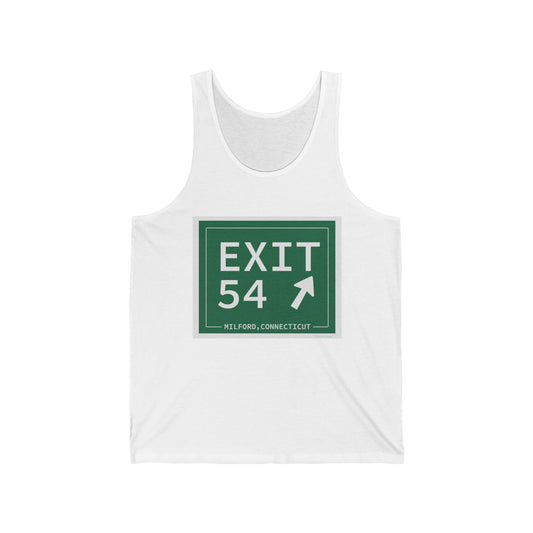 Vintage Exit 54  Merritt Parkway Sign Unisex Jersey Tank Top