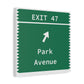 Vintage Merritt Parkway Exit 47 Sign Matte Canvas, Stretched, 1.25"