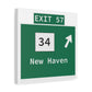 Vintage WCP Exit 57 Sign Matte Canvas, Stretched, 1.25"