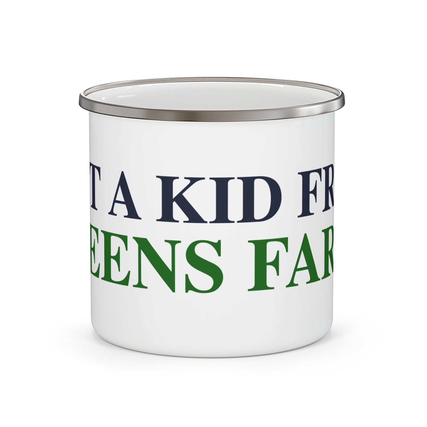 Just a kid from Greens Farms Enamel Camping Mug