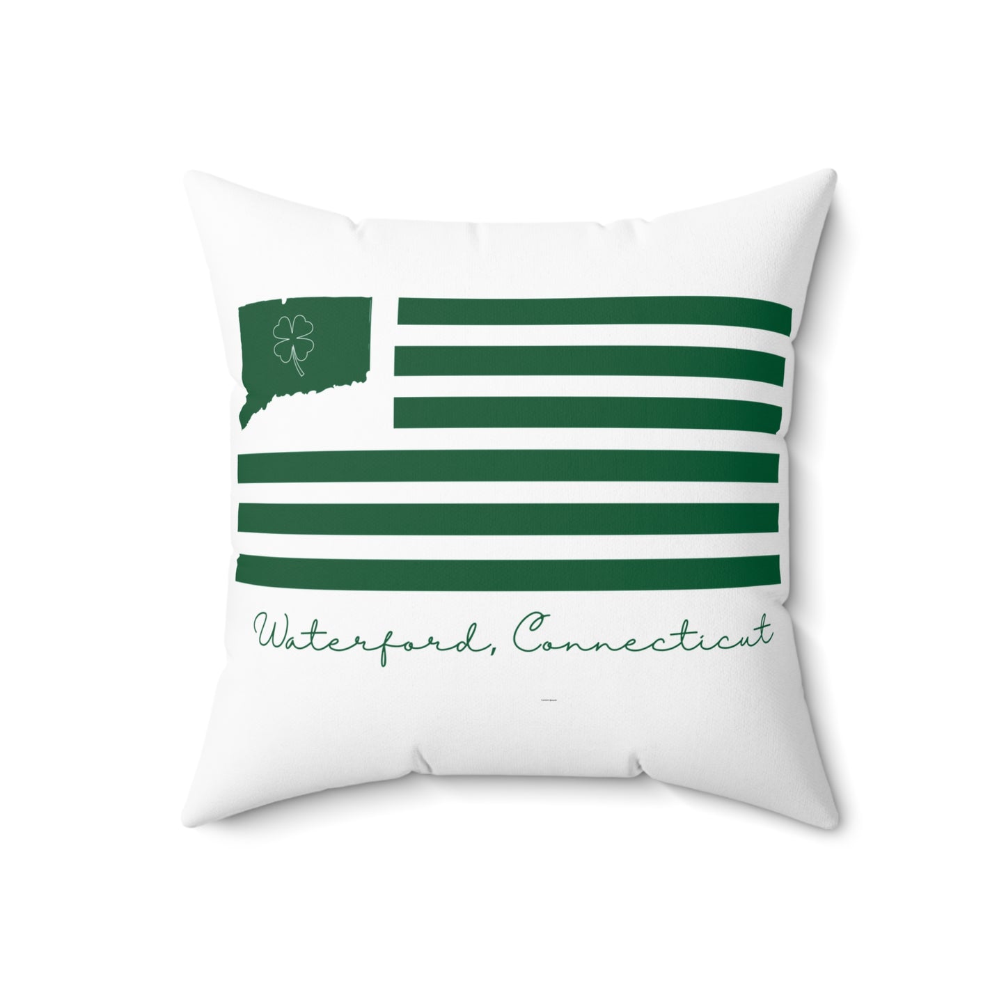 Waterford Connecticut St. Patrick’s Day Flag Spun Polyester Square Pillow