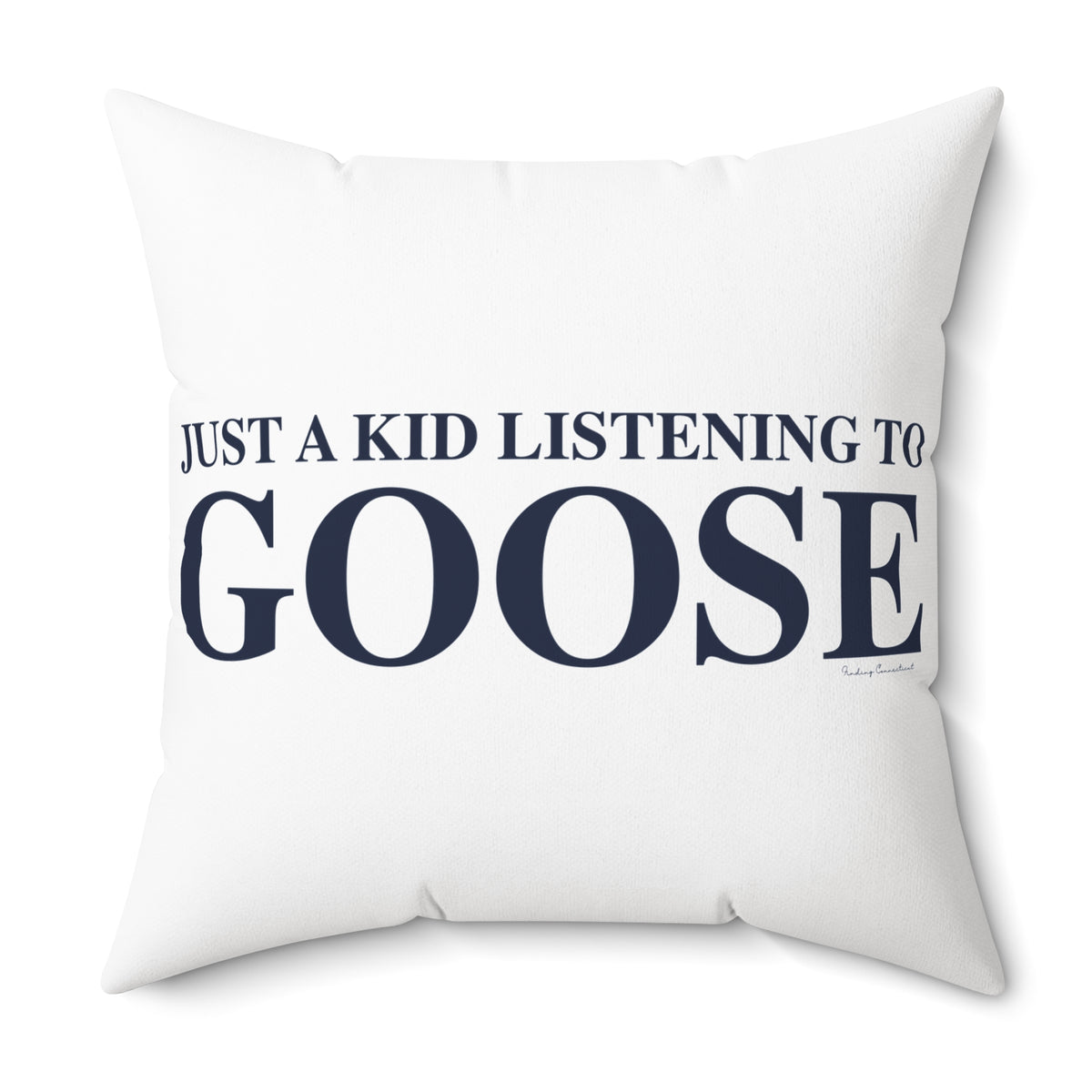 Just a kid listening to Goose Spun Polyester Square Pillow